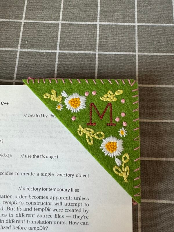 Four Seasons Personalized Hand Embroidered Corner Bookmark