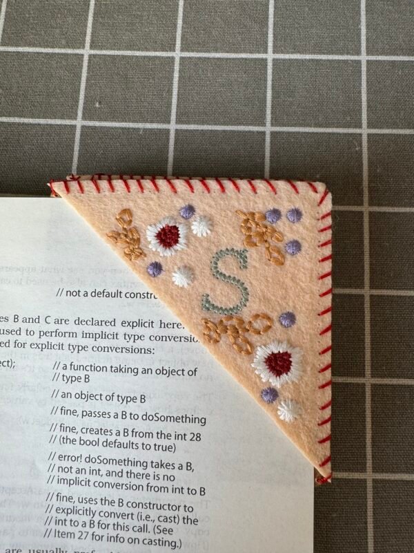 Four Seasons Personalized Hand Embroidered Corner Bookmark