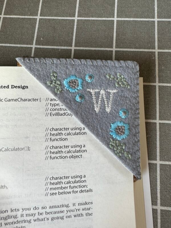 Four Seasons Personalized Hand Embroidered Corner Bookmark