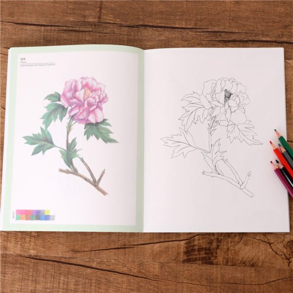 Seasons of Flowers Adult Coloring Book